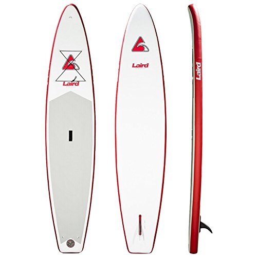 Laird StandUp Air Stream Inflatable Paddle Board, 150-Inch x 32-Inch, White/Black/Red