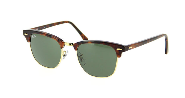 Ray Ban Clubmaster Sunglasses RB3016 W0366 Havana//Green 51mm Authentic