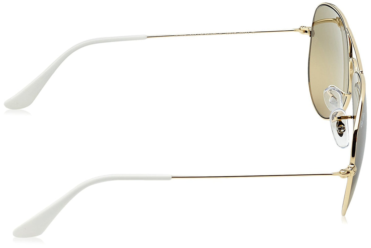 Ray-Ban 3025 Aviator Large Metal Mirrored Non-Polarized Sunglasses, Gold/Brown/Silver Mirror (001/3K), 62mm