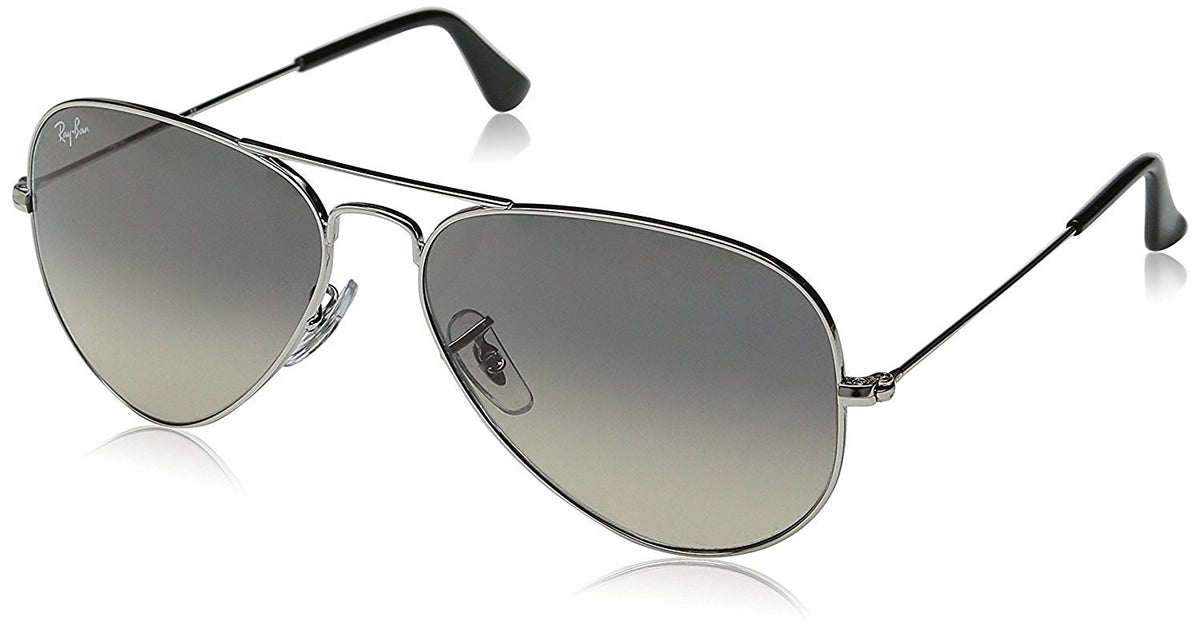 New Ray Ban Aviator RB3025 003/32 Silver/ Crystal Grey Gradient 55mm Sunglasses