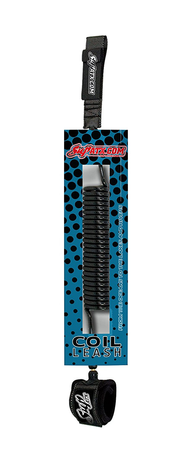 SUP ATX Coil Leash for paddleboard, Black, 10'