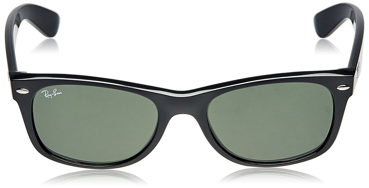 Ray-Ban NEW WAYFARER - BLACK Frame CRYSTAL GREEN Lenses 52mm Non-Polarized