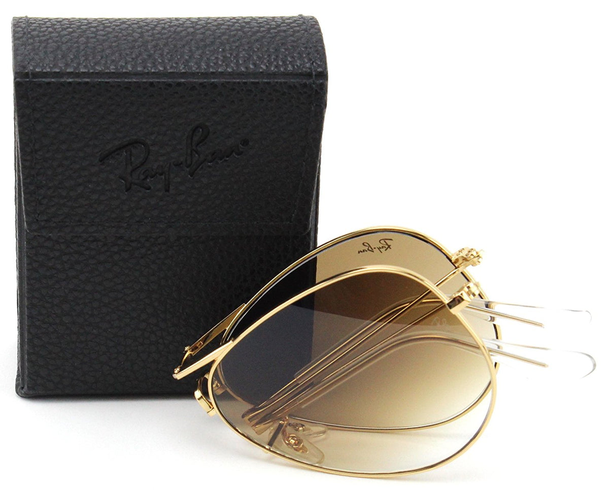 Ray-Ban RB3479 001/51 Folding Aviator Gold Frame / Light Brown Gradient Lens 58mm