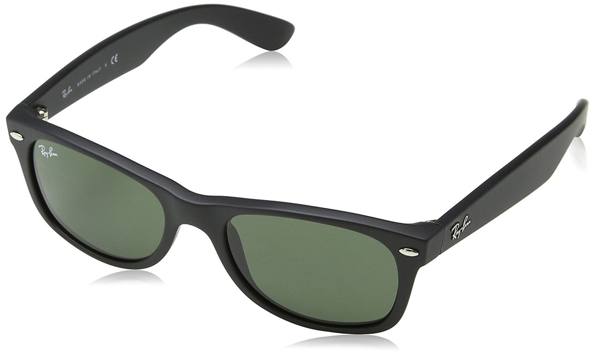 Ray-Ban NEW WAYFARER - BLACK Frame CRYSTAL GREEN Lenses 52mm Non-Polarized