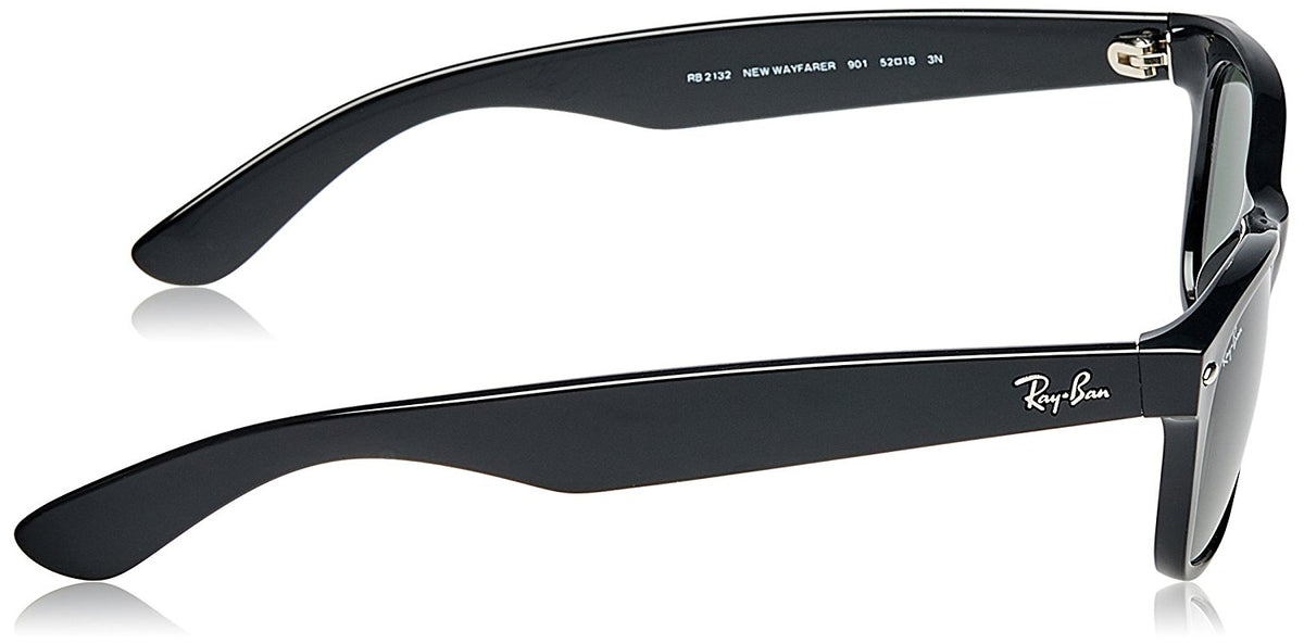 Ray-Ban NEW WAYFARER - BLACK Frame CRYSTAL GREEN Lenses 52mm Non-Polarized
