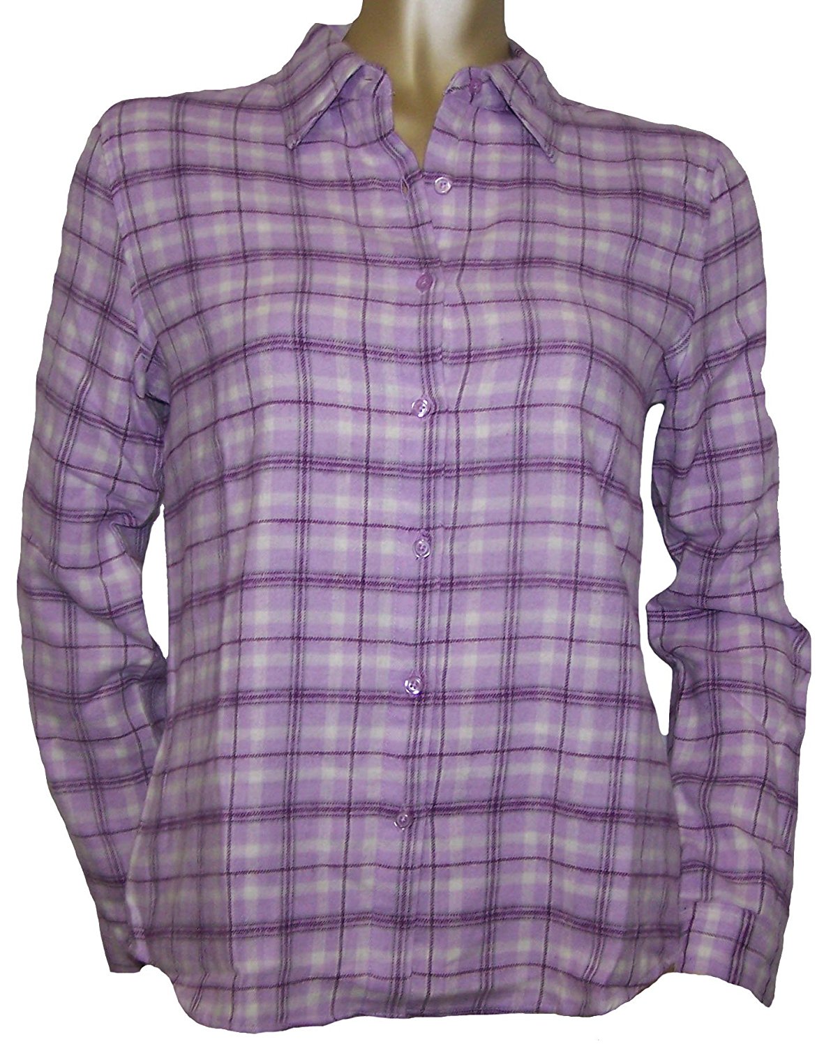 Juniors Long Sleeve Button Up Pastel Flannel Shirt