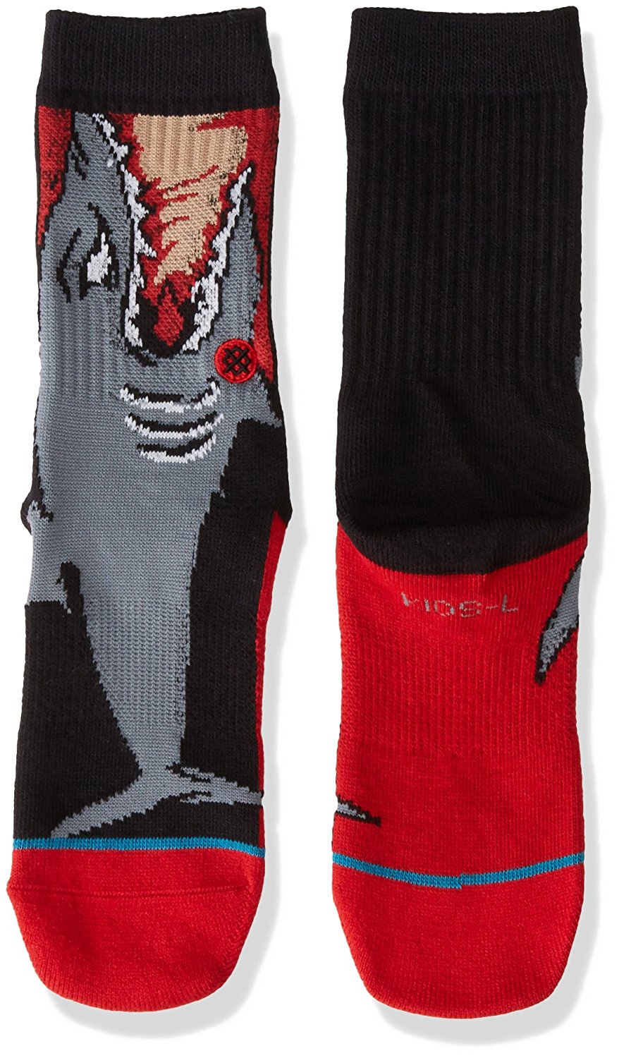 Stance Little Boys' Frenzy Shark Reinforced Toe and Arch Support Crew Sock