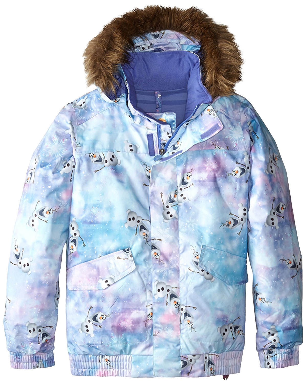 Burton Girl's Twist Bomber Jacket, Elsa/Anna Frozen Print, Medium