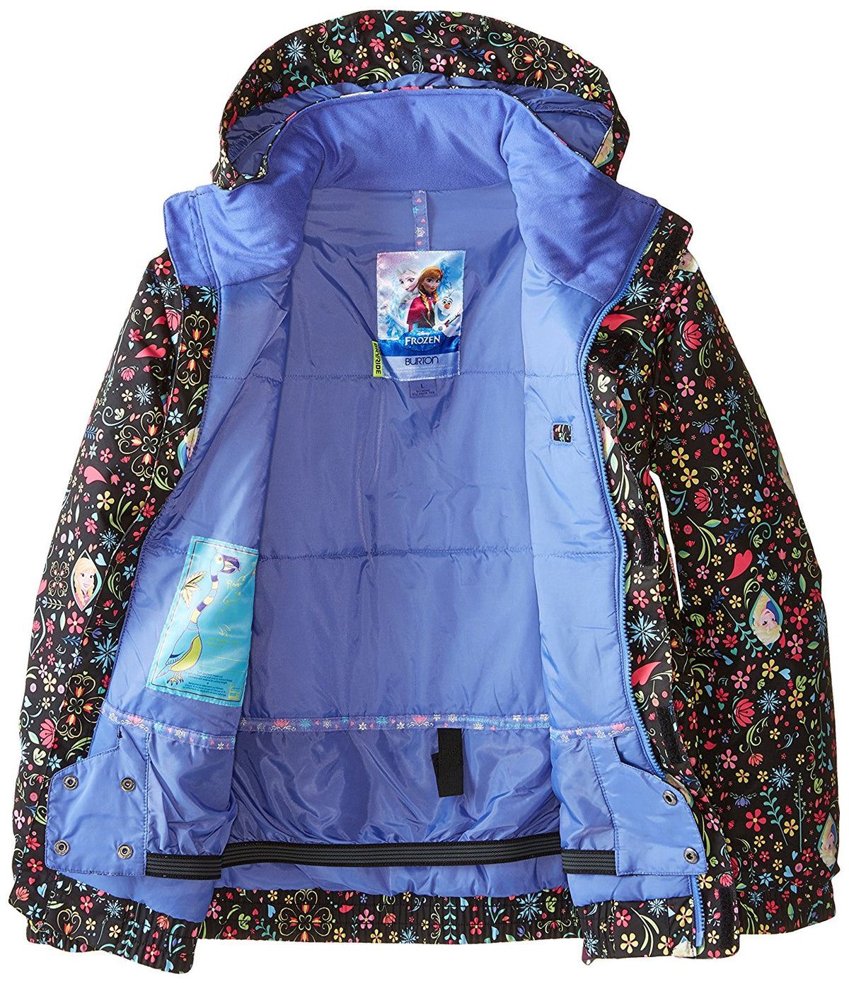 Burton Girl's Twist Bomber Jacket, Elsa/Anna Frozen Print, Medium
